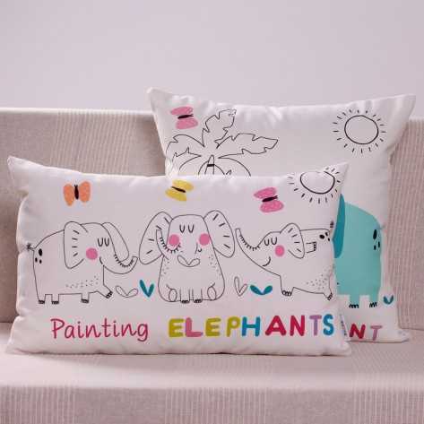 Pack 2 Unidades -  Funda cojín Elefantes