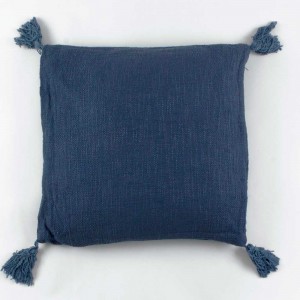 Cojín cuadrante algodón Estepona índigo 45x45 - Funda + Relleno
