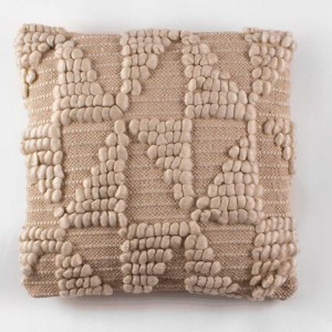 Cojín cuadrante algodón Benalmadena beige 45x45 - Funda + Relleno