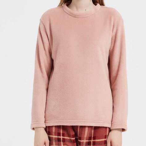 Pijama coral Cuadro Sandra malva rosa