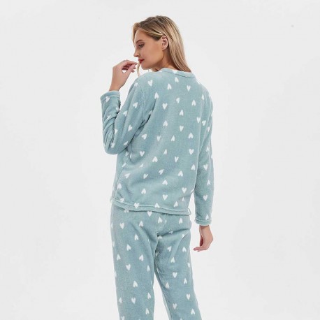 Pijama coral Olga verde tiffany