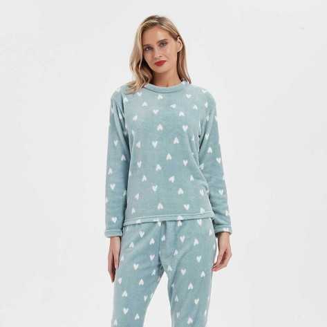 Pijama coral Olga verde tiffany