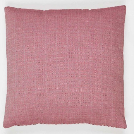 Cojín cuadrante jacquard New Madras rosa 45x45 - Funda + Relleno