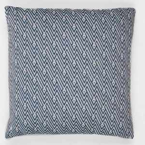 Cojín cuadrante jacquard Madras azul 45x45 - Funda + Relleno