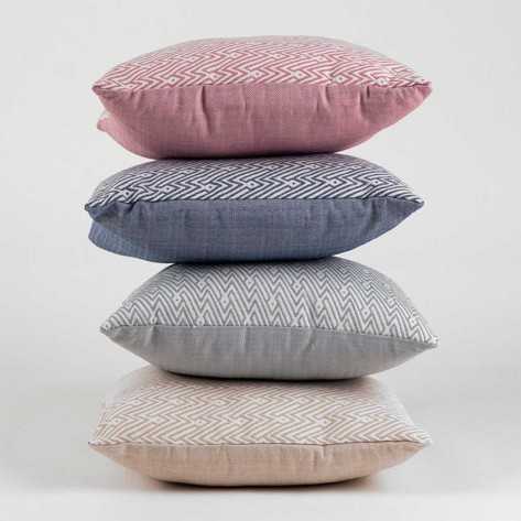 Cojín cuadrante jacquard Madras beige 45x45 - Funda + Relleno