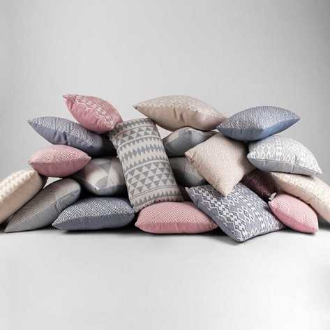 Cojín cuadrante jacquard Madras beige 45x45 - Funda + Relleno