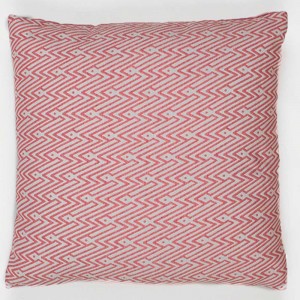 Cojín cuadrante jacquard Madras rosa 45x45 - Funda + Relleno