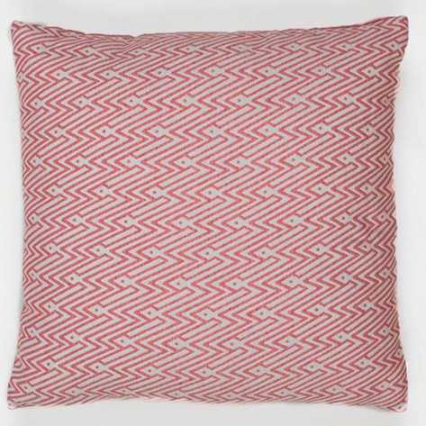 Cojín cuadrante jacquard Madras rosa 45x45 - Funda + Relleno