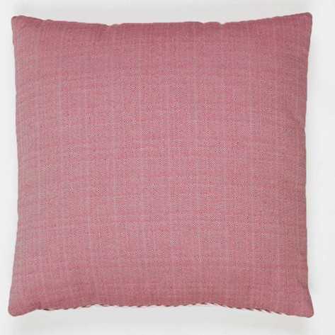 Cojín cuadrante jacquard Madras rosa 45x45 - Funda + Relleno