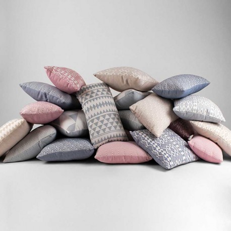 Cojín cuadrante jacquard Feli azul 45x45 - Funda + Relleno