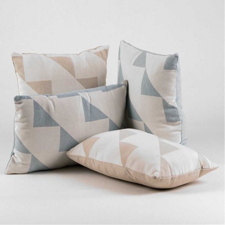 Cojín cuadrante jacquard Filing esmeralda 45x45 - Funda + Relleno