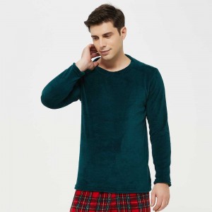 Pijama coral hombre Cuadrin rojo 2