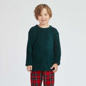 Pijama coral niño/a Cuadrín rojo