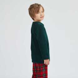 Pijama coral niño/a Cuadrín rojo