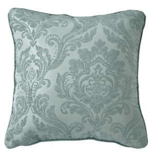 Cojín cuadrante jacquard chenilla Ornamental verde 45x45 - funda + relleno