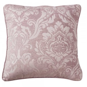 Cojín jacquard chenilla Ornamental malva 45x45 - Funda + Relleno