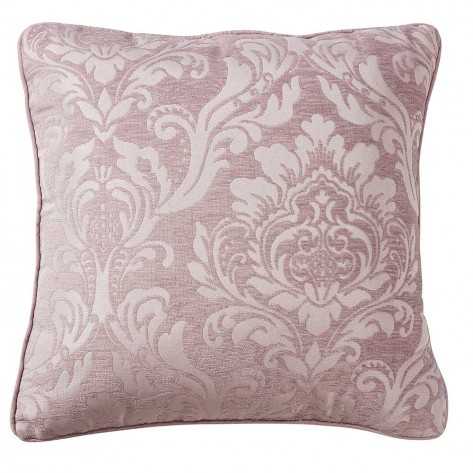Cojín jacquard chenilla Ornamental malva 45x45 - Funda + Relleno