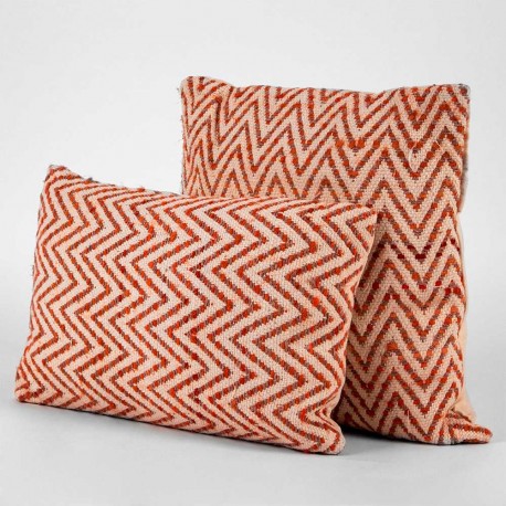 Cojín rectangular algodón 30x50 Mairena teja - Funda + Relleno