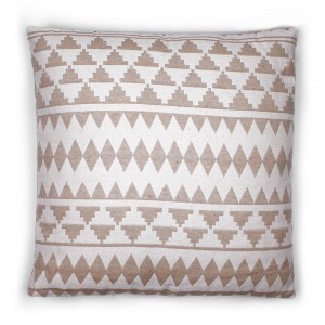 Cojín cuadrante jacquard Hidalgo beige 45x45 -Funda + Relleno