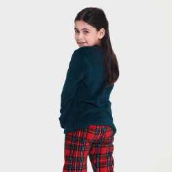 Pijama coral niño/a Cuadrín rojo