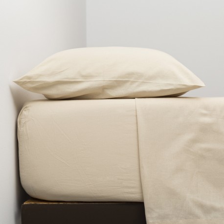 Juego de sábanas algodón orgánico beige