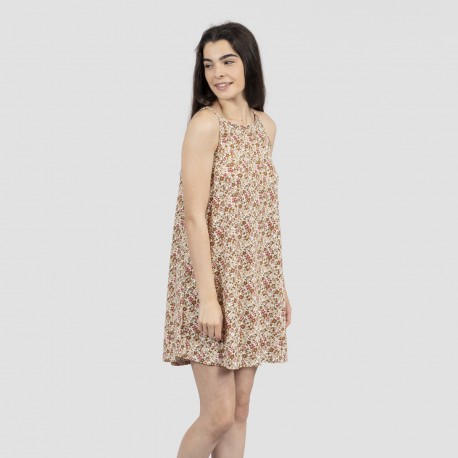 Vestido corto tirantes crepe Amelie