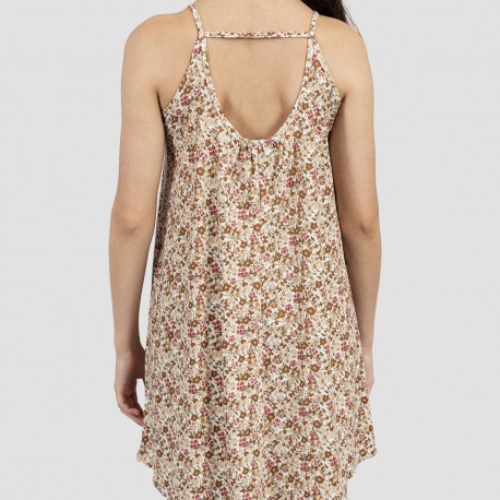 Vestido corto tirantes crepe Amelie