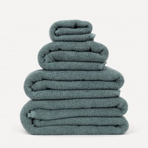 Toalla de baño 400gr Doble rizo verde francés 2