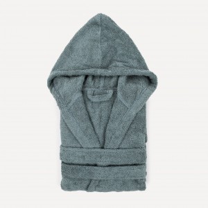 Albornoz capucha verde frances 450gr Unisex