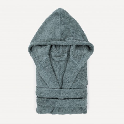 Albornoz capucha verde frances 450gr Unisex