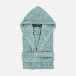 Albornoz capucha verde tiffany 450gr Unisex