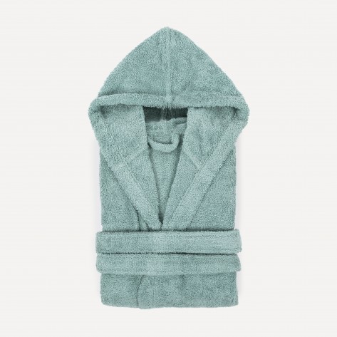 Albornoz capucha verde tiffany 450gr Unisex