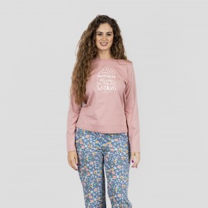 Pijama largo algodón Nadine rosa