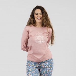 Pijama largo algodón Nadine rosa 2