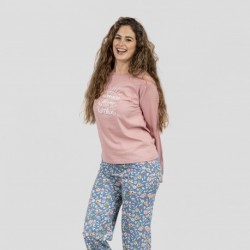 Pijama largo algodón Nadine rosa