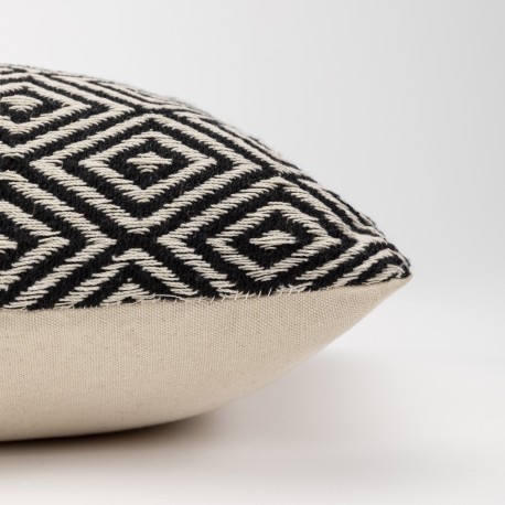 Cojín rectangular algodón 30x50 Andres negro - funda + relleno