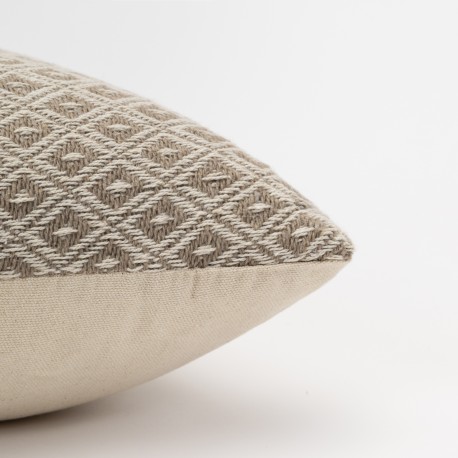 Cojín rectangular algodón 30x50 Rombito natural - funda + relleno