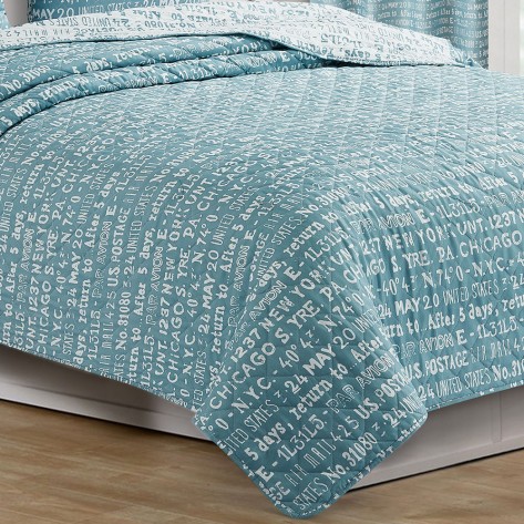 Colcha bouti Secret verde azulado