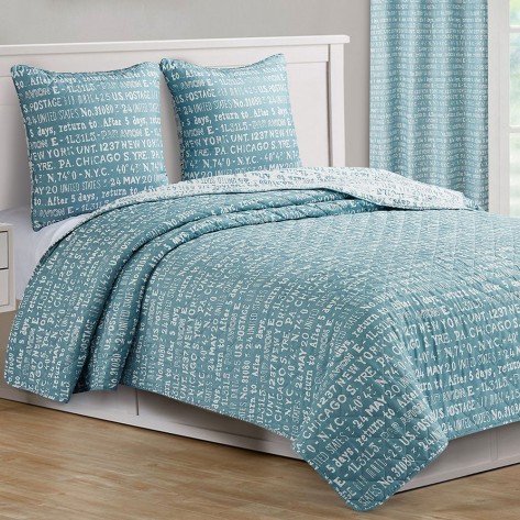 Colcha bouti Secret verde azulado