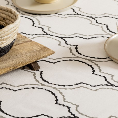 Mantel algodón Margarita negro