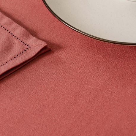 Mantel algodón orgánico teja