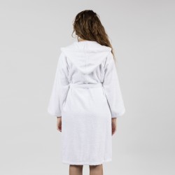 Albornoz capucha blanco 450gr Unisex