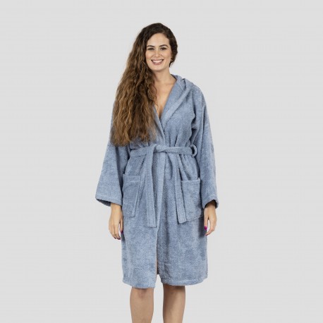 Albornoz capucha indigo 450gr Unisex