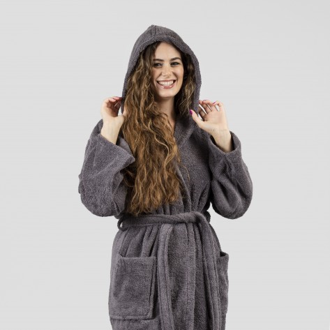 Albornoz capucha marengo 450gr Unisex