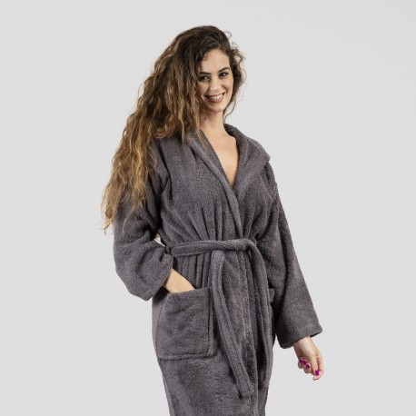 Albornoz capucha marengo 450gr Unisex