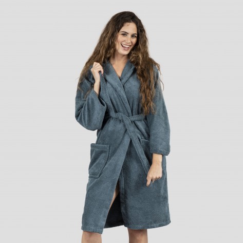 Albornoz capucha verde menta 450gr Unisex