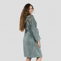 Albornoz capucha verde frances 450gr Unisex