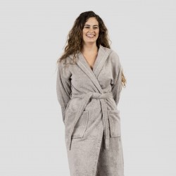 Albornoz capucha perla 450gr Unisex