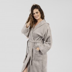 Albornoz capucha perla 450gr Unisex