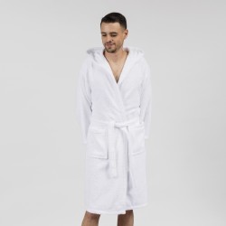 Albornoz capucha blanco 450gr Unisex